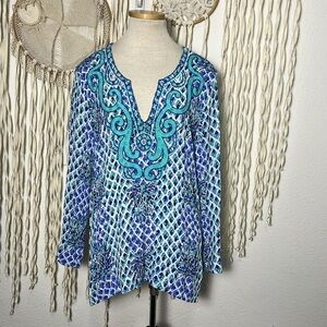 Lilly Pulitzer Beaded Tunic Top in Amelia Island Size L